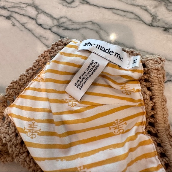 Free People X She Made Me Essential Crochet Crop Bikini Top Medium - Picture 6 of 6